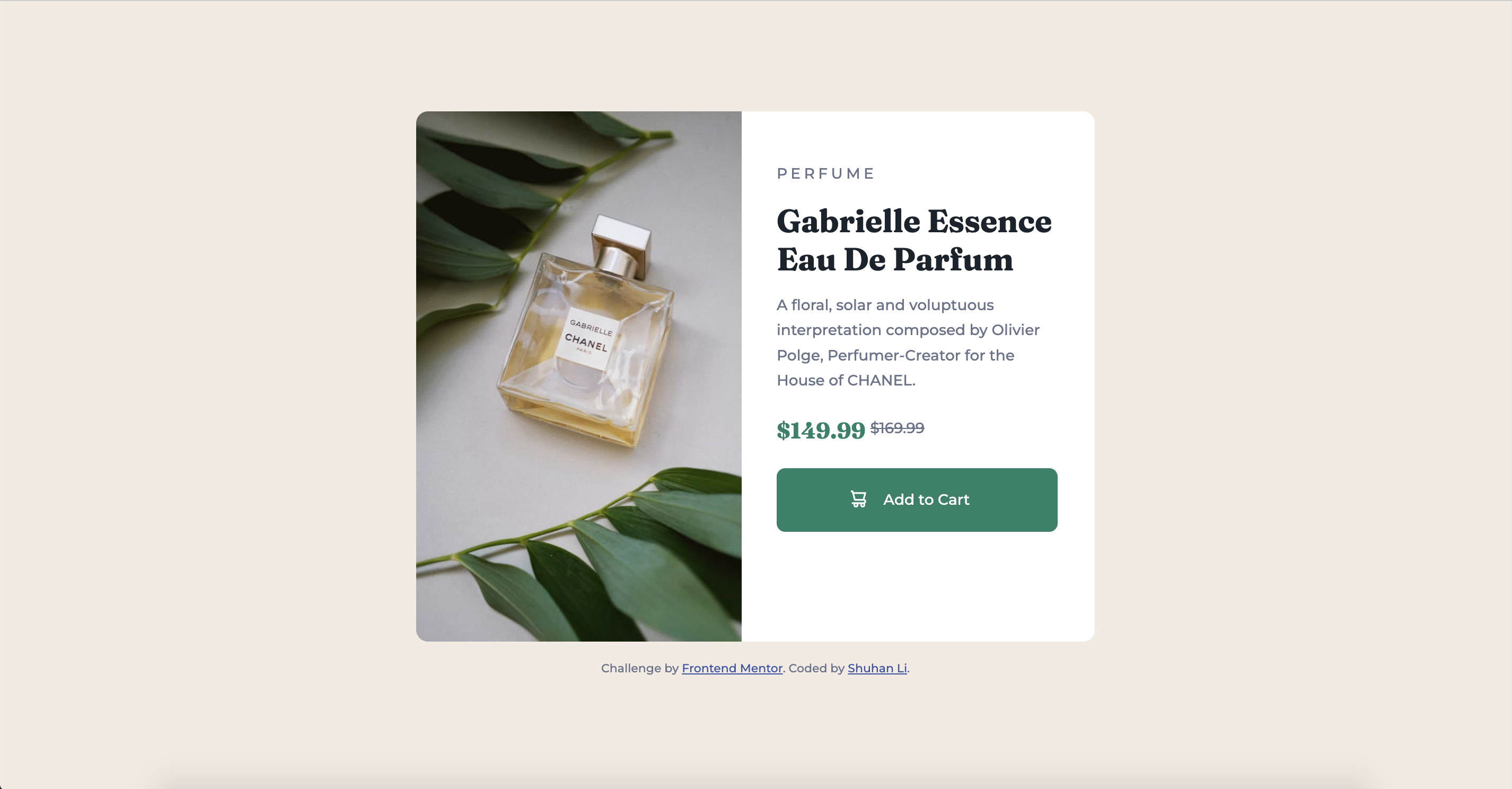 Frontend Mentor 'Product Preview Card Component' project